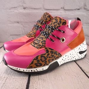 La Sheelah Women's Size 10 Galaxy Leopard Print Fashion Sneakers Shoes #397